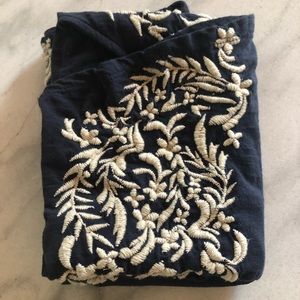 Lucky Brand navy floral stitched tank size medium